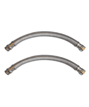 Pair of - Two Tubiflex Flexible Braided Hoses 1" x 500mm