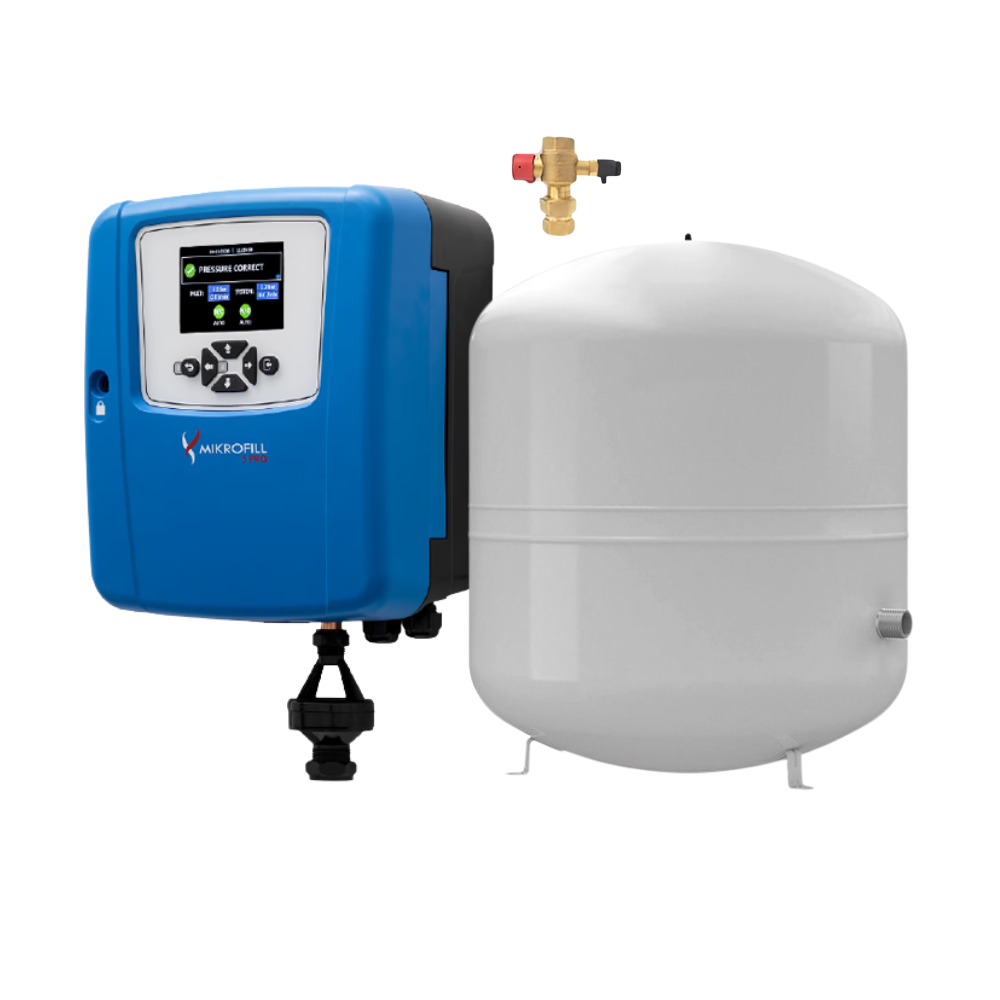 Mikrofill 3 PRO Pressurisation Unit with 50 Litre MikroPro Expansion Vessel Set - Service Valve Included